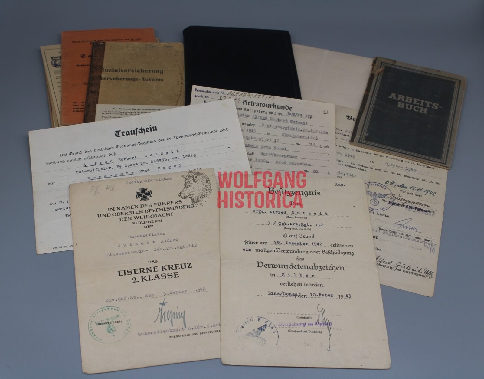 IMG_1606 2x Award Docs: Iron Cross 2nd Class & WB Silver + Extra Docs (3.Geb.Div.) - Image 1