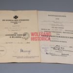 Set Iron Cross 2nd Class & Wound Badge Award Docs (Gren.Rgt.172) (1944-45)