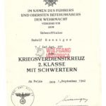 War Merit Cross 2nd Class Award Doc – Infanterie-Regiment 277