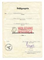 KIA SS-Soldbuch (SS-Polizei, Wachabteilung Berlin, SS-Kampfgruppe Delfs) & 3 Award Docs - Image 12