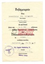 KIA SS-Soldbuch (SS-Polizei, Wachabteilung Berlin, SS-Kampfgruppe Delfs) & 3 Award Docs - Image 14