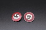 2x NSDAP Membership Badges (1x M1/17, 1x Period Repaired)