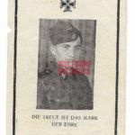 Waffen-SS Death Card - KIA Nowgorod area