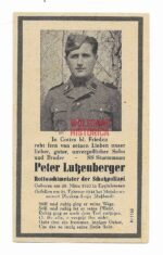 Waffen-SS Death Card - KIA Pleskau 1944 - Beautiful Photo!