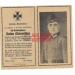 Waffen-SS Death Card - SS-Polizei