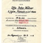 Wound Badge in Black Award Document – Flak-Abteilung 11400 (Battle of Normandy, Falaise!)