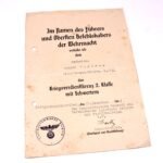 KVK2X Award Doc: Flak-Transport-Batterie 2/11 - Luftgaukommando Belgien