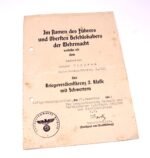 KVK2X Award Doc: Flak-Transport-Batterie 2/11 - Luftgaukommando Belgien