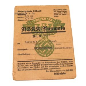 NSKK Ausweis - Motorbrigade Südwest - Standarte M56
