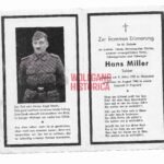 Death Card: Died August 9, 1946 in Melbourne, England (POW)