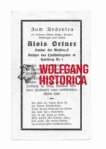 Death Card of Alois Ortner - KIA in Arnhem '44 (SS-Werfer-Abteilung 502, Buried in Ysselsteyn) - Image 2