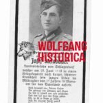 Death Card of Josef Steinbauer - Died in Antwerp, Belgium 1943 (Buried in Lommel)