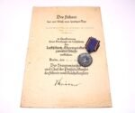 Luftschutz-Ehrenzeichen II. Stufe & Award Document
