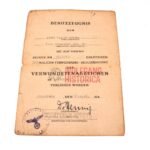 Wound Badge in Black Award Doc: Kraftwagen-Abt. 901 (Wounded March '45!)