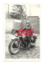 Young Waffen-SS soldier on a Moto Guzzi (12. SS "HJ")