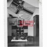 "Shrine" with several Marine flags etc.