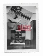 "Shrine" with several Marine flags etc.