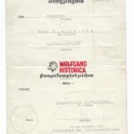 Panzer Assault Badge in Bronze Award Doc: Schützen-Regiment 103 (14. Panzer-Division)