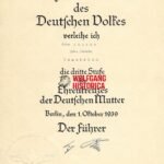 Mutterkreuz in Bronze (Mother's Cross) Award Document - Osnabrück