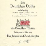 Mutterkreuz in Bronze (Mother's Cross) Award Document - Gütersloh