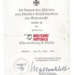 EK2 Award Doc: Wehrkreis VI - Mattenklott variant