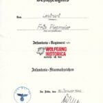 Infanterie-Sturmabzeichen Award Doc: Leutnant in Infanterie-Regiment 454 (254. Infanterie-Division)
