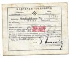 Kärtner Volksbund Mitgliedskarte - 1942