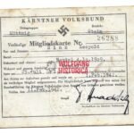 Kärtner Volksbund Mitgliedskarte - 1942
