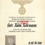 Heldentod Urkunde – Grenadier-Regiment 106 (15.Inf.Div.)