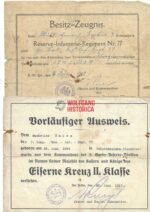 Reserve-Infanterie-Regiment 77 - EK2 & VWA Document Set (Flandern u. Artois) - Image 2