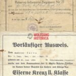 Reserve-Infanterie-Regiment 77 - EK2 & VWA Document Set (Flandern u. Artois)