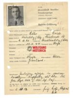 GdR Membership Application of Erich Löhr – 121. Infanterie-Division