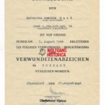 Wound Badge in Black Award Doc: Panzer-Artillerie-Regiment 16 (16. Panzer-Division)