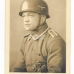 TOP Fallschirmjäger Studioportrait wearing FJ Helmet & Combat Awards