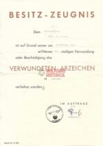 2x Award Docs: VWA Schwarz & WIO - Inf.Rgt.358 (205.Inf.Div.) (Beautiful VWA Document!)