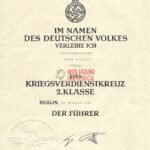 War Merit Cross 2nd Class Award Doc – Privatforstverwalter in Wolfegg
