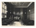 Photograph of Hall decorated with Adolf Hitler Portrait & NSDAP Flags