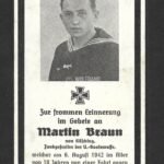 Deathcard of U-Boot Crewmember – U-Boot "U-578" (MIA August 1942, No Explanation)