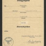 Sturmabzeichen Award Doc: Aufklärungs-Abteilung 100 (100. Jäger-Division)