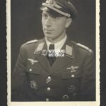 Portrait of Luftwaffe Leutnant wearing Deutsches Kreuz in Gold