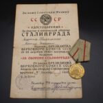 Soviet Award Certificate & Medal for the Defense of Stalingrad (548th Rifle Regiment)