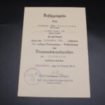 Wound Badge in Black Award Doc: Infanterie-Regiment 131 - Wounded during the Battle of Stalingrad!