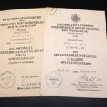 2x Award Docs: Bau-Bataillon 406 (20. Gebirgs-Armee) (Signature of Eduard Dietl!)