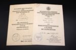 2x Award Docs: Bau-Bataillon 406 (20. Gebirgs-Armee) (Signature of Eduard Dietl!)