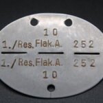 Erkennungsmarke: Reserve-Flak-Abteilung 252 (Oostende, Dunkerque)