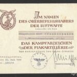 Flakkampfabzeichen Award Doc - Flakscheinwerfer-Abteilung 581 (4. Flak-Division)