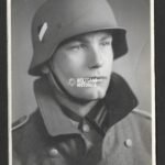 Studioportrait Wehrmacht Soldier wearing Stahlhelm
