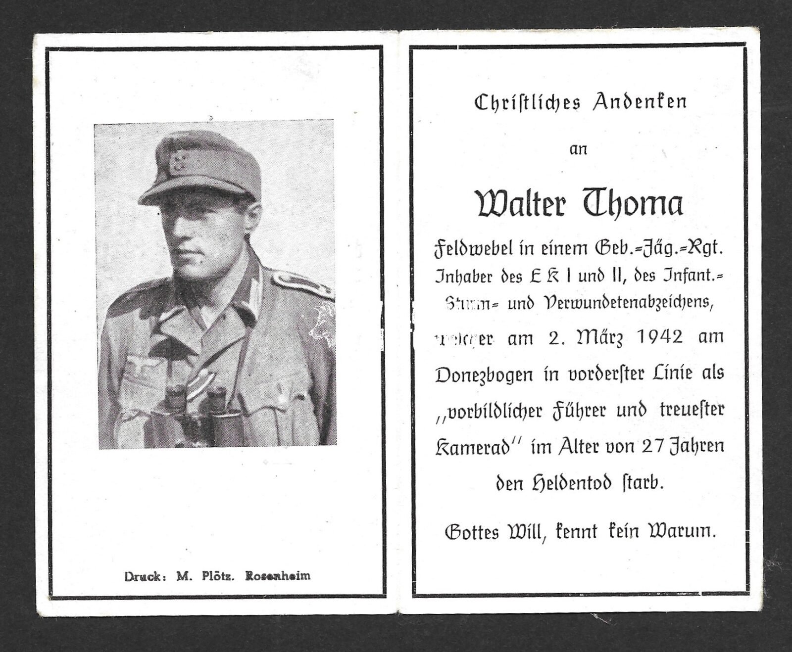 Document_2025-01-19_134410 Death Card: Jäger-Regiment 204 of the 97. Infanterie-Div. "Spielhahnjäger" (Top Photo) - Image 1