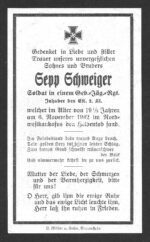 Death Card: Gebirgsjäger-Regiment 98 (1. Gebirgs-Division) (Top Photo) - Image 2