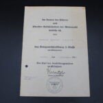 War Merit Cross 2nd Class Award Doc - "Chef des Ausbildungswesens im Ersatzheer" Variant!